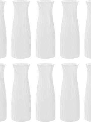 10 Pack Composite Plastic Flower Vase, White Tall Conic Floral Vase Home Decor Centerpieces, Unbreakable Vase for Decor Living Room