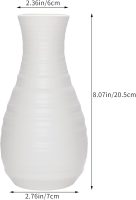 2 Pack Composite Plastics Flower Vase, Unbreakable Ceramic Look Vase for Home Decor Centerpieces, Arranging Bouquets (White)