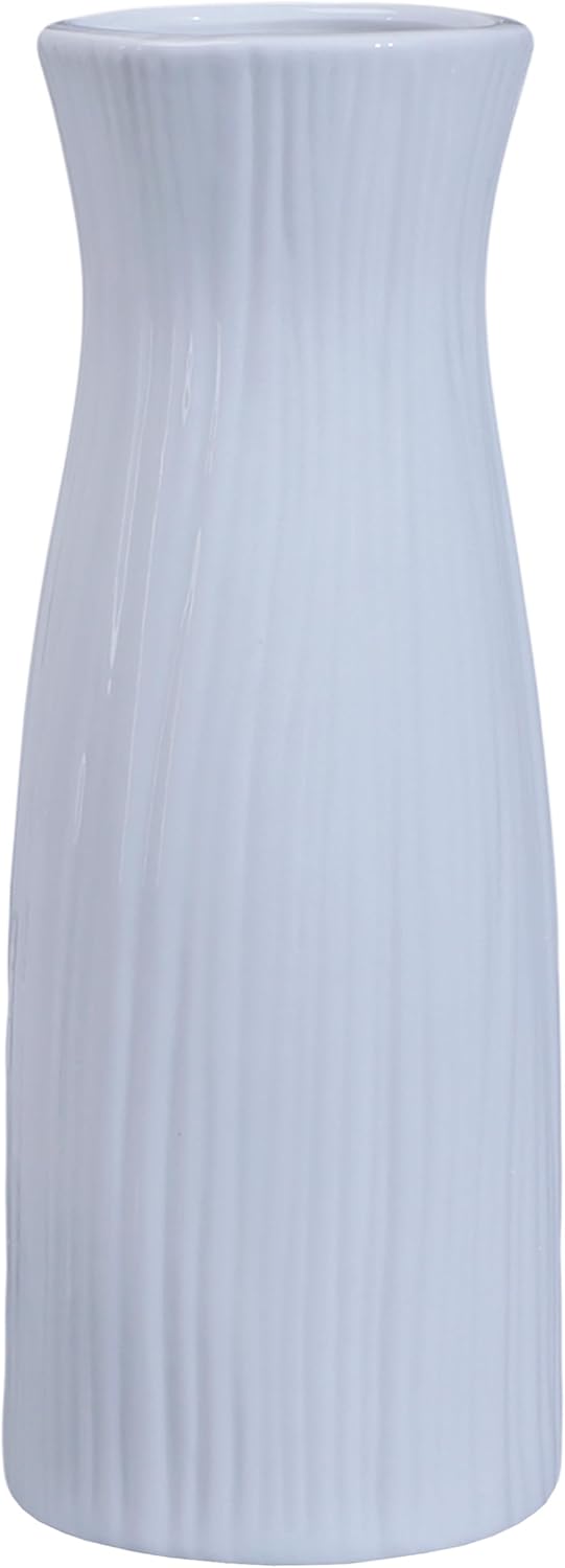 Simple Ceramic Vase, Modern Home Decor and Floral Arrangements, White Vases for Mantle Entryway Table Shelf Fireplace Bedroom Kitchen
