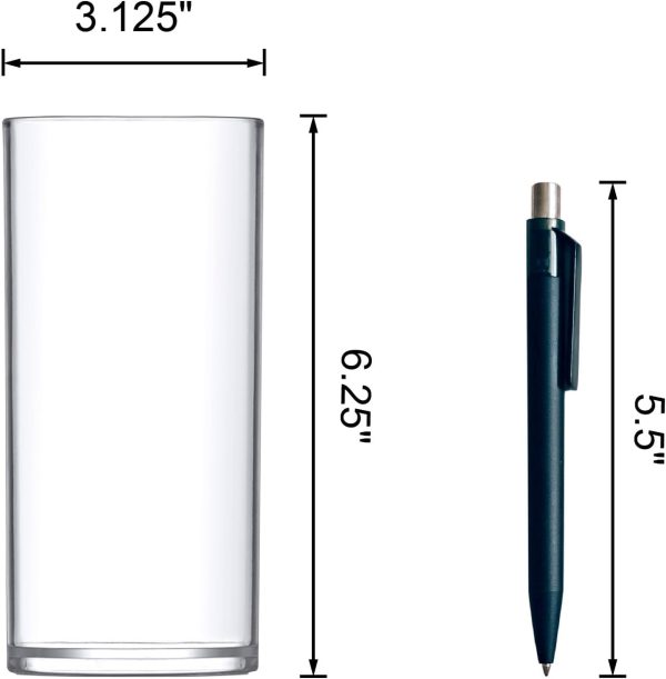 Plastic Cylinder Vases (12-Piece Set), Acrylic Flower Vases for Wedding Centerpieces, Home Decorations, Office Ornaments, Shatter-Proof, 6" (H) (Not Glass)