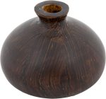 Decorative Paulownia Wood Vase, Espresso Finish