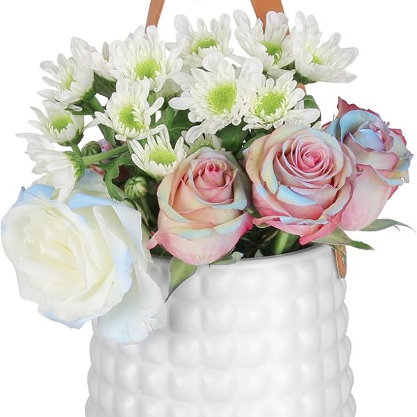 Plastic Vases for Flowers，Thickened Morden vases for Tables Centerpieces, vase for Home Decor, Crystal,Colorful and Clear Rose Large Vases Christmas Day Gifts (White)