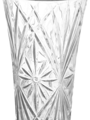 Flower Acrylic Vase Decorative Centerpiece for Home or Wedding Non-Breakable Plastic - 10" Tall, 6" Opening - Clear