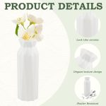 10 Pack Composite Plastic Flower Vase, White Plastic Flower Vase, 8" White Unbreakable Vase White Tall Conic Floral Vase for Center Wedding Party Living Room Decor