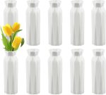 10 Pack Composite Plastic Flower Vase, White Plastic Flower Vase, 8" White Unbreakable Vase White Tall Conic Floral Vase for Center Wedding Party Living Room Decor