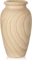 10" Tall Handmade Wooden Flower Vase, Large Wood Vase Decoration for Flower Arrangement Home Decoration