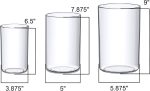 Plastic Cylindrical Vases - 3-Piece Set, 6" + 8" + 9" (H)