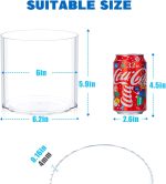 Flower Clear Plastic Vase Centerpiece for Home, Wedding Party, Clear Cylinder Wide Vase for Flowers, Decorative Wide Mouth Vase for Decor, Centerpieces, 6” × 6" Opening Round (Not Glass)