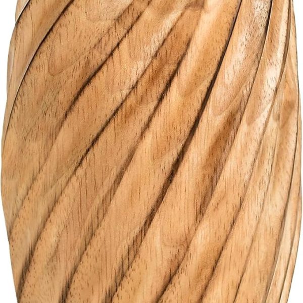 Timeless Handmade Modern Rustic Spiral Light Brown Mango Tree Wood Vase for Home | Natural Wooden Home Decor - Modern Farmhouse | Kitchen Table Counter-top Accent Decor