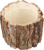 Wooden Pot Bark Vase Rustic Country Style Planter Farmhouse Plant Vase Container Arrangement Vase 10x10x10cm
