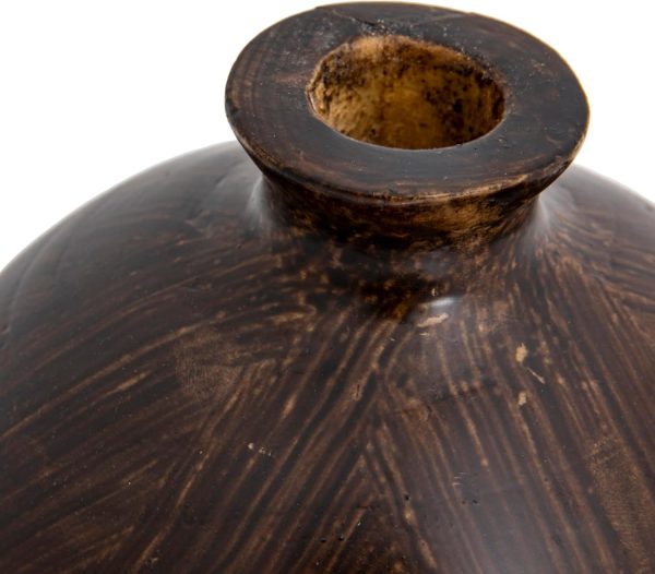 Decorative Paulownia Wood Vase, Espresso Finish