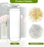 7pcs Glass Cylinder Vases for Centerpieces - 10 Inch Tall Glass Vases for Flowers, Hurricane Glass Candle Holders Floating Candle Vases for Table Centerpiece Formal Dinners Home Decor