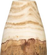 12.5" H Carved Paulownia Wood Vase with Live Edge (Each one Will Vary)