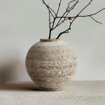 Ceramic Farmhouse Vase Rustic Decor,Pottery Decorative Flower Vases for Home Decor,Boho Vase for Table, Living Room,Bathroom,Shelf,Mantel Decoration,5.5 inch