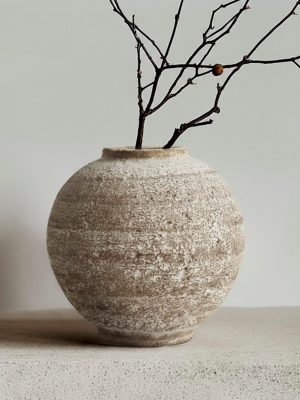 Ceramic Farmhouse Vase Rustic Decor,Pottery Decorative Flower Vases for Home Decor,Boho Vase for Table, Living Room,Bathroom,Shelf,Mantel Decoration,5.5 inch