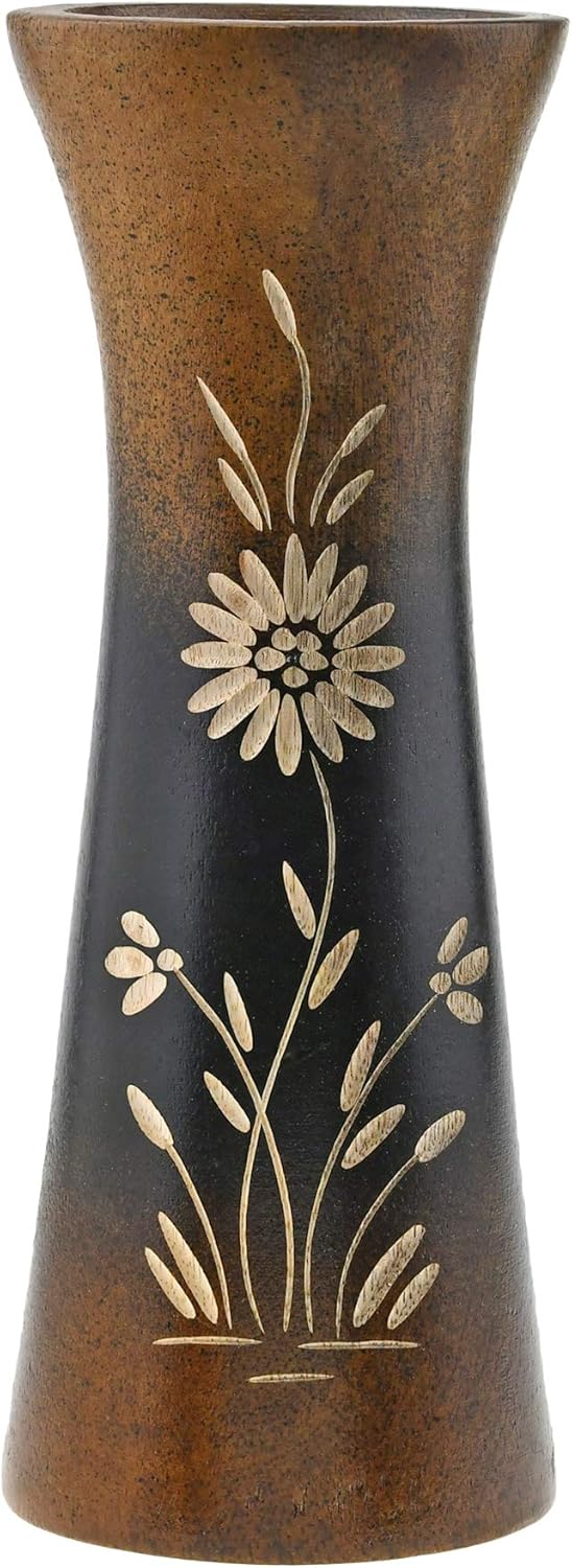 Natural Flower Mango Tree Wood Flower Table Floor Vase, 8 inch | Modern Farmhouse Home Décor | Living Room Home Decoration