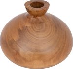 Decorative Paulownia Wood Vase, Walnut Finish