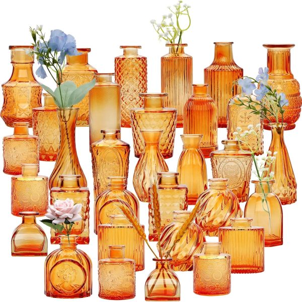 Bud Vase Set of 32 - Small Vases for Flowers,Flower Vases for Centerpieces,Wedding Vases,Mini Vintage Vase for Wedding Decorations