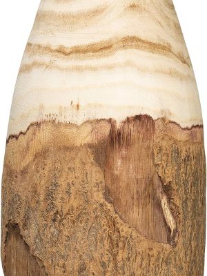12.5" H Carved Paulownia Wood Vase with Live Edge (Each one Will Vary)