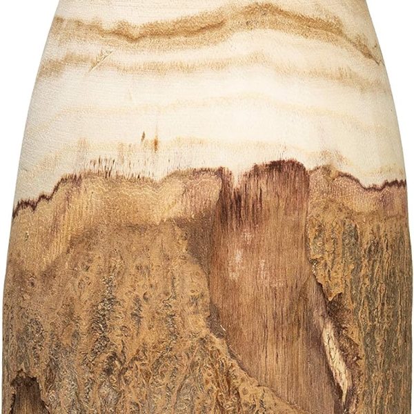 12.5" H Carved Paulownia Wood Vase with Live Edge (Each one Will Vary)