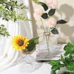 12 s 5 Inch Small Plastic Flower Bud Vases Aesthetic Centerpieces Decorative Cylinder Vase Bulk for Wedding Home Table Decorations Flower Plant Propagation with Twine (Clear)