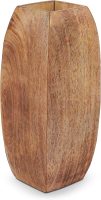 Large Wood Vase - Manas Style with Medium Burnt Finish | 12" x 3.5" x 3.5" | Wooden Vases for Home Decor | Decorative Rustic Natural Mango Wood Vases | Elegant Wood Flower & Bud Vase